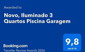 Novo, Iluminado 3 Quartos Piscina Garagem